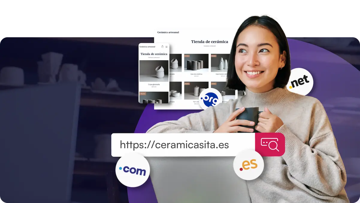 .com and .es domains - Woman with online ceramics store