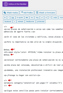 HTML en entradas