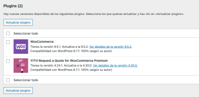 Actualizaciones de WordPress