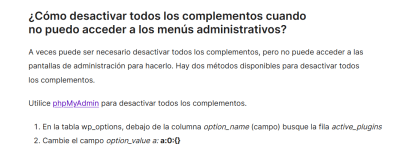 Captura Arreglo Php Admin sujerido hecho