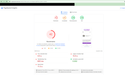 PageSpeed DESPUES de ajustes iniciales w3 total cache   portada del sitio