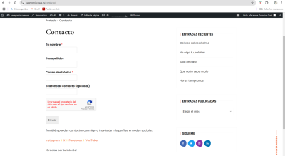 formulario de contacto yaseyomiscosas