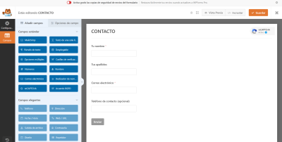 Formulario configuracíón