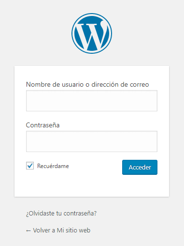 acceso WordPress acceso WordPress