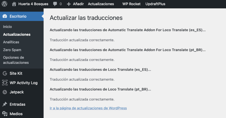 Actualizaciones de cadenas de plugins y temas con Automatic Translate Addon