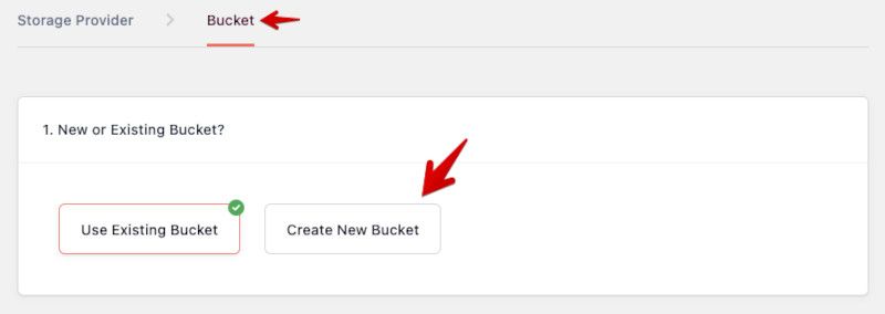 Crear un nuevo bucket desde el plugin