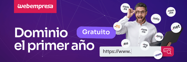 Dominio gratuito con la contratación de hosting anual