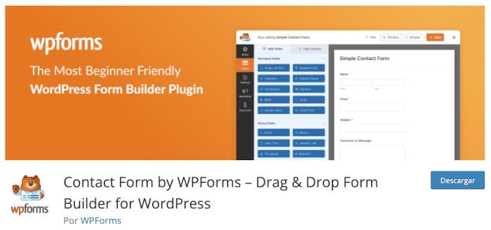 Plugin Contact Form by WPForms – Drag & Drop Form Builder for WordPress