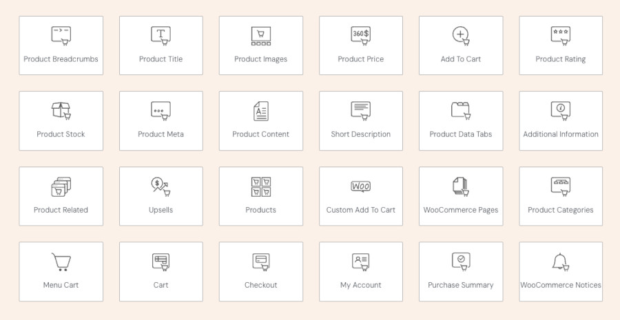 Tema Elementor WooCommerce - Widgets