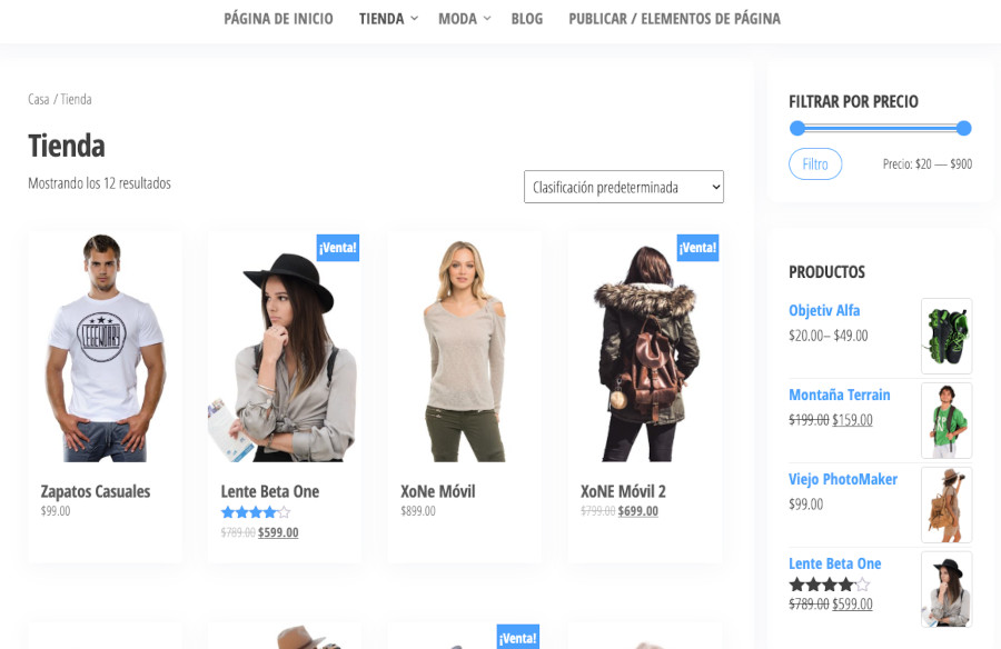 Tema Popularis eCommerce - Sidebar