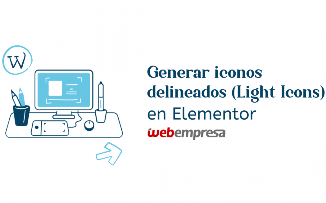 Generar iconos delineados (Light Icons) en Elementor