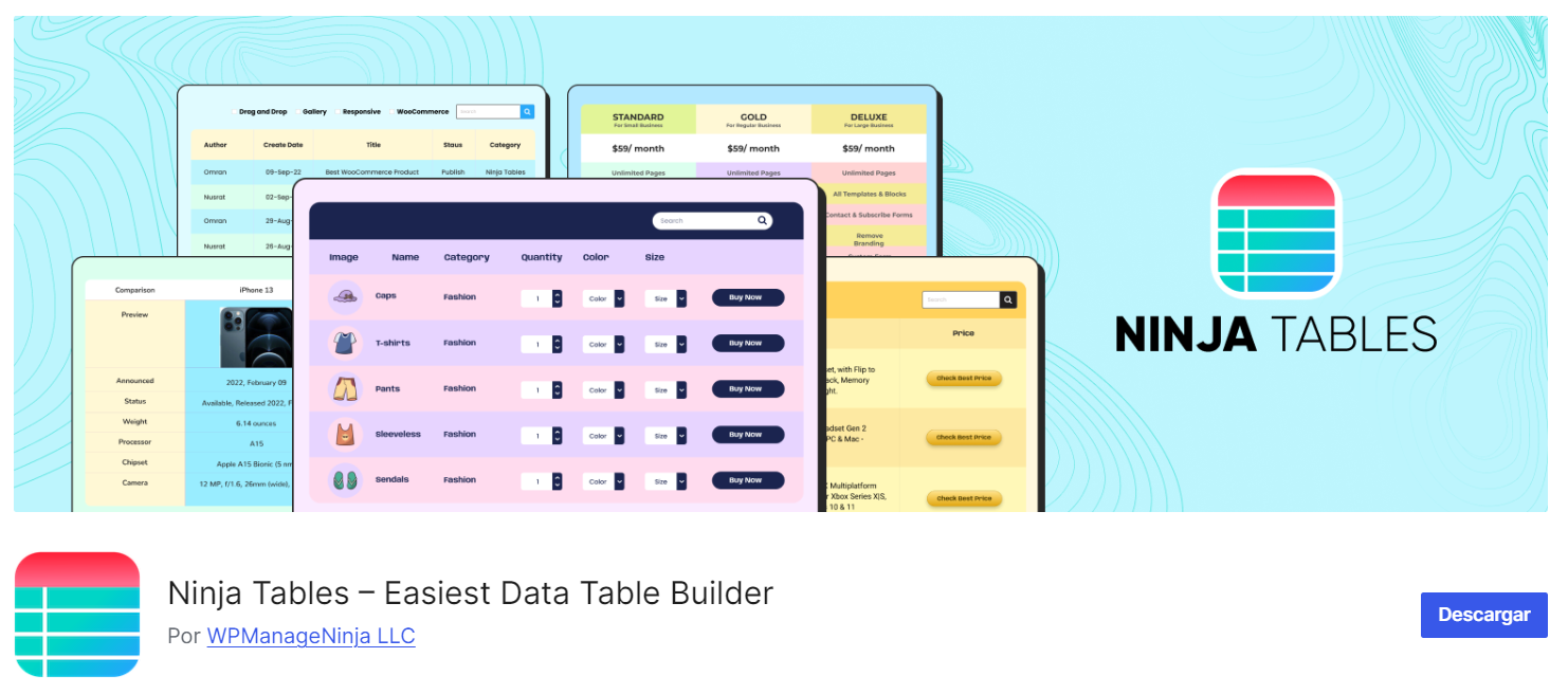 plugin Ninja Tables 