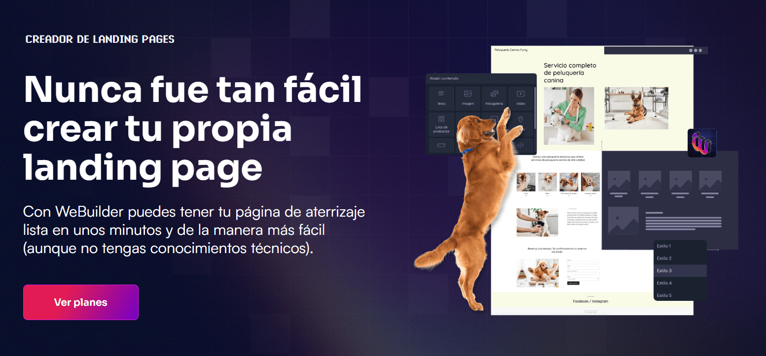 creador de landing page