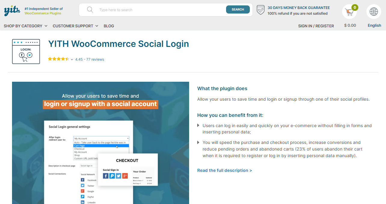 plugin YITH WooCommerce Social Login