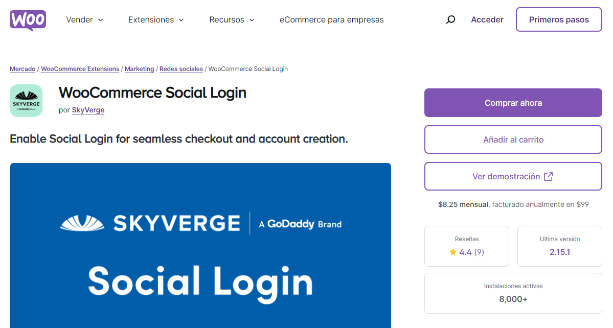 plugin WooCommerce Social Login