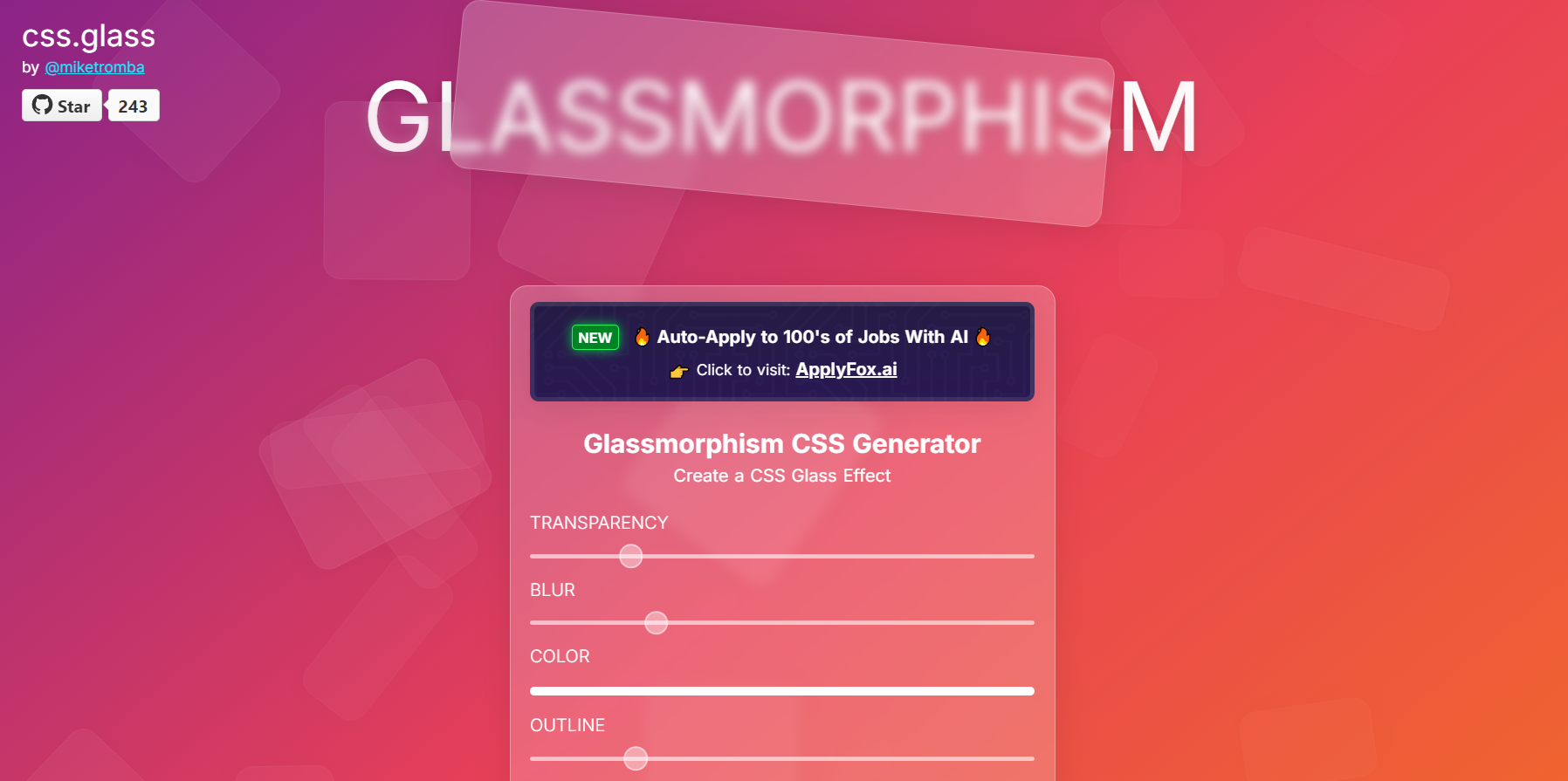 CSS glass