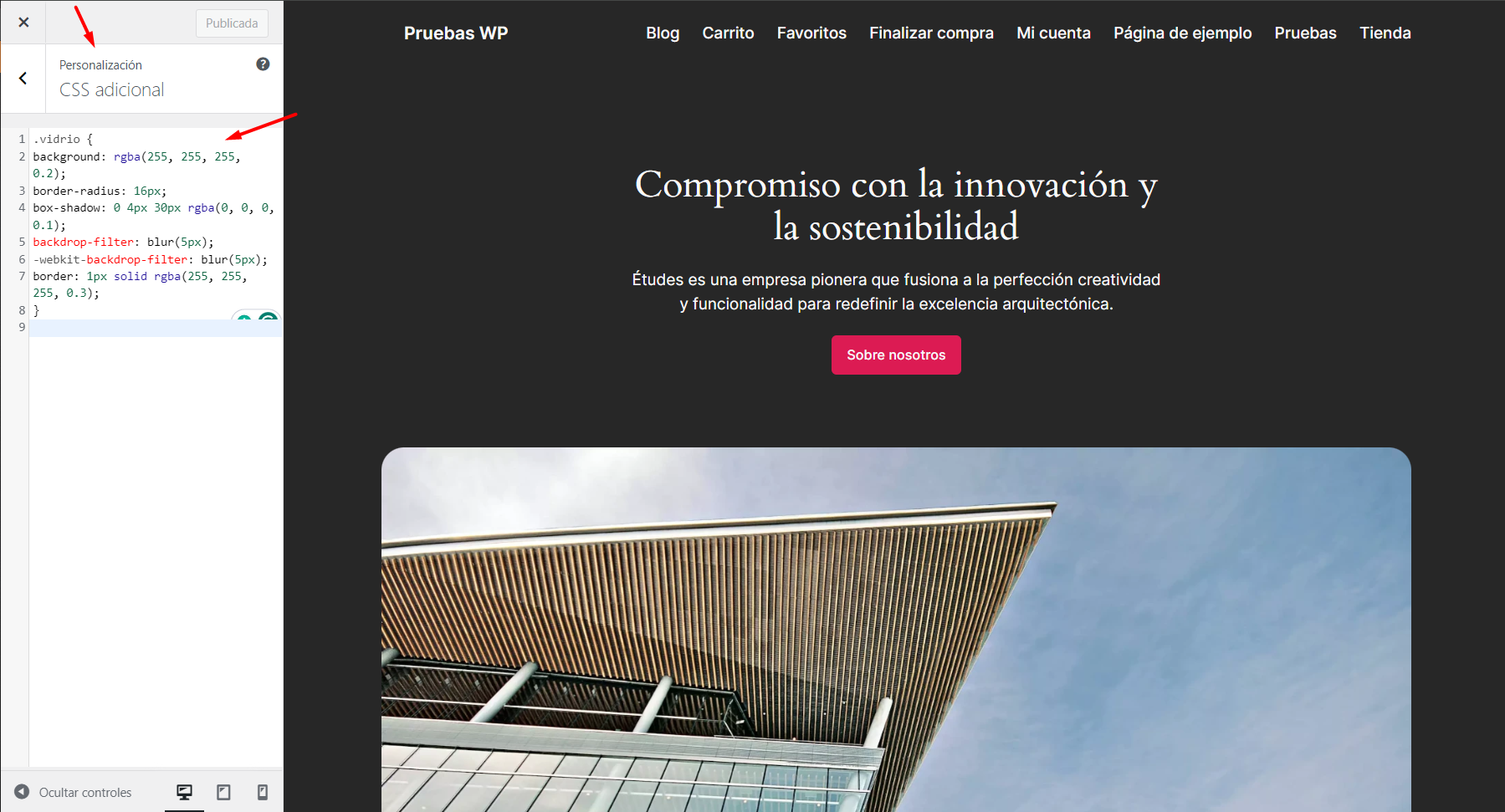 css adicional wordpress