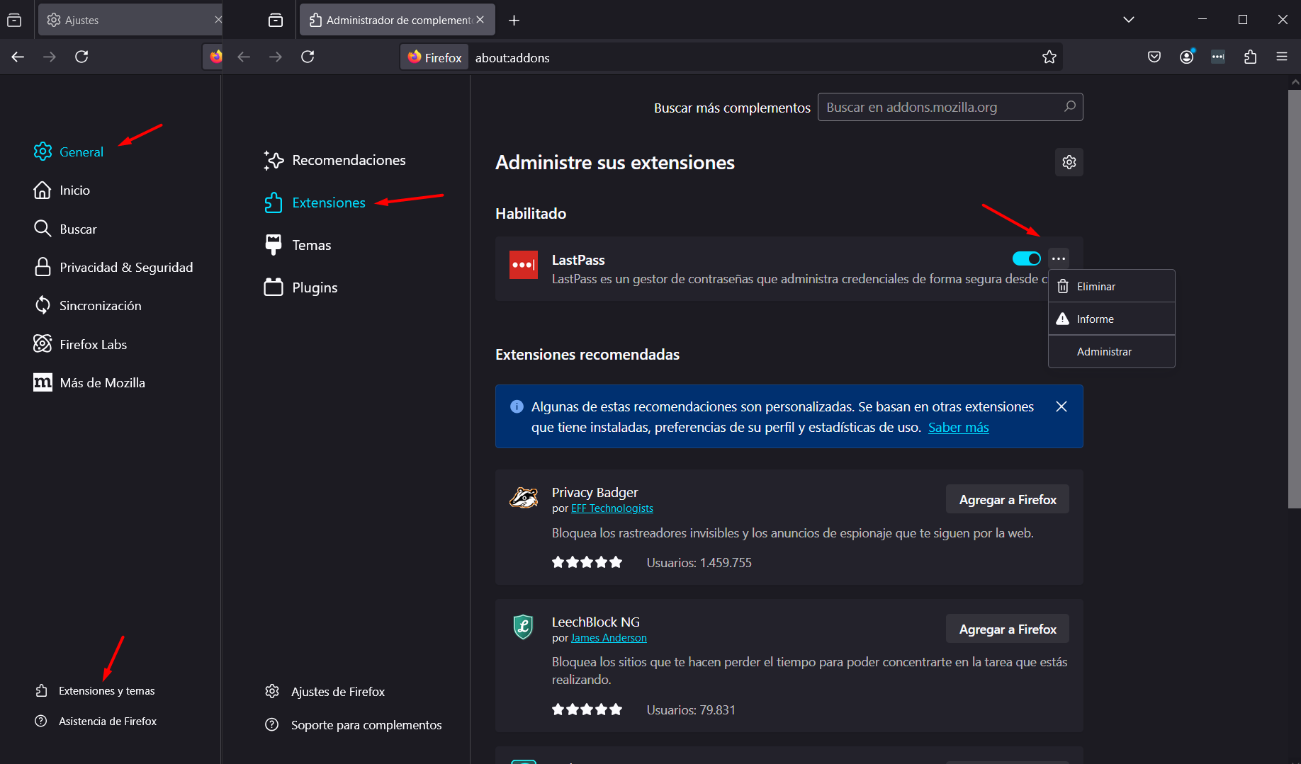 firefox extensiones