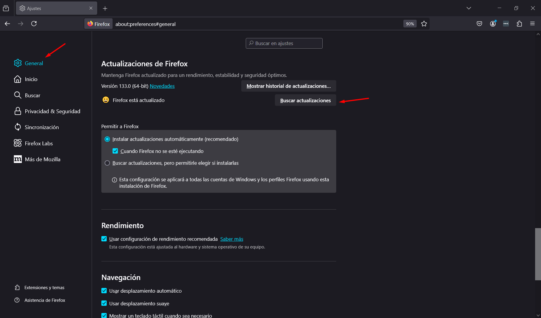 firefox actualizar navegador