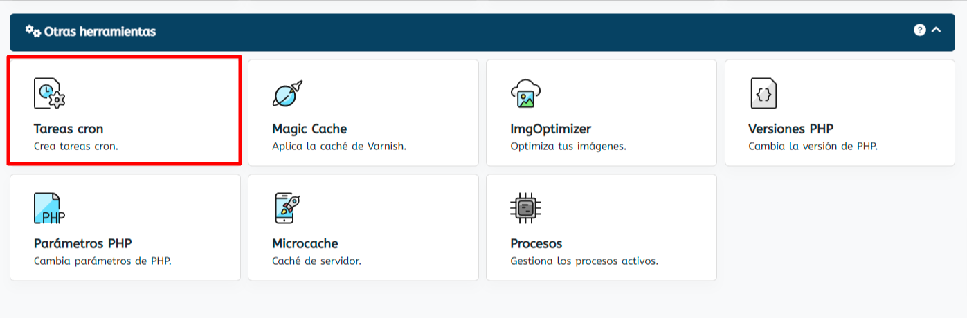 Intervalo tarea cron Cpanel