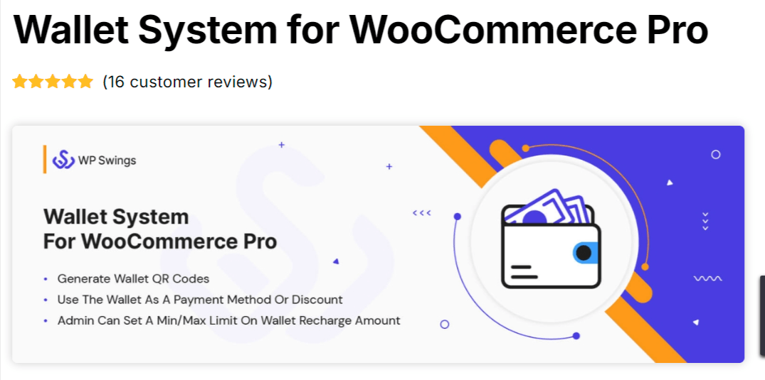 Wallet system for woocommerce pro