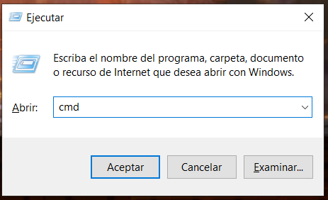 ejecutar cmd
