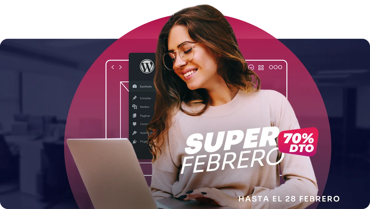 Hosting y dominios para tu web - Mujer trabajando en su portátil