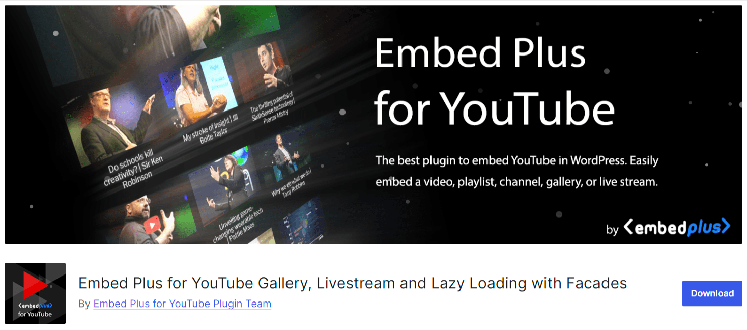 embed plus youtube