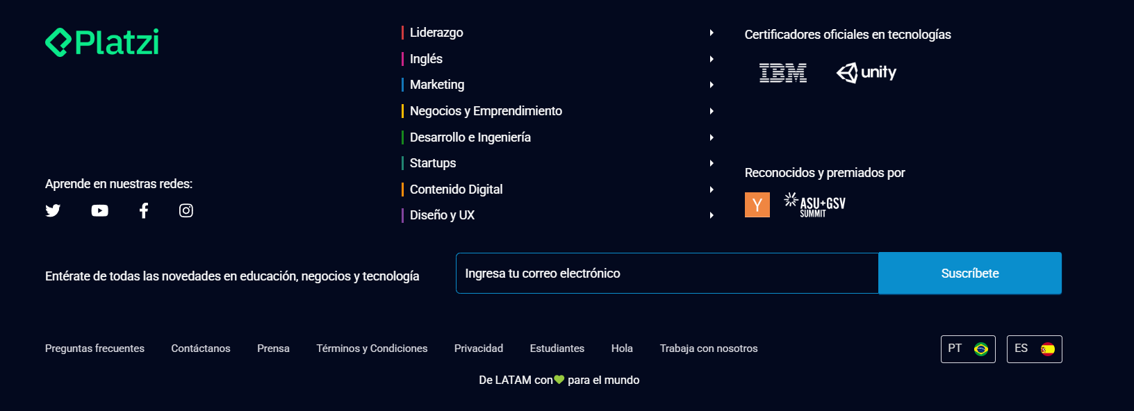 footer platzi