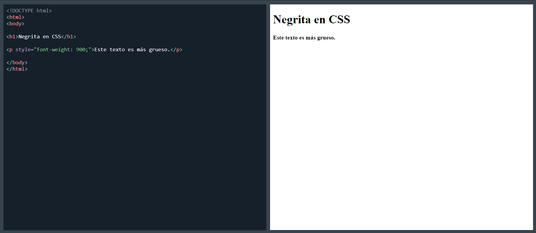 uso de negrita css