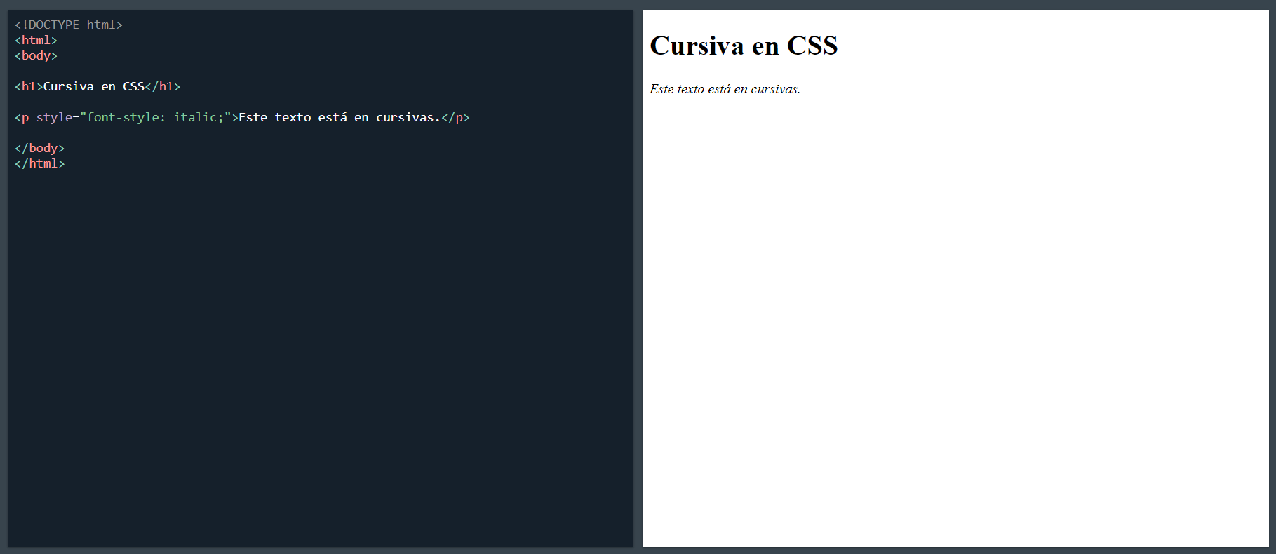 uso cursiva css