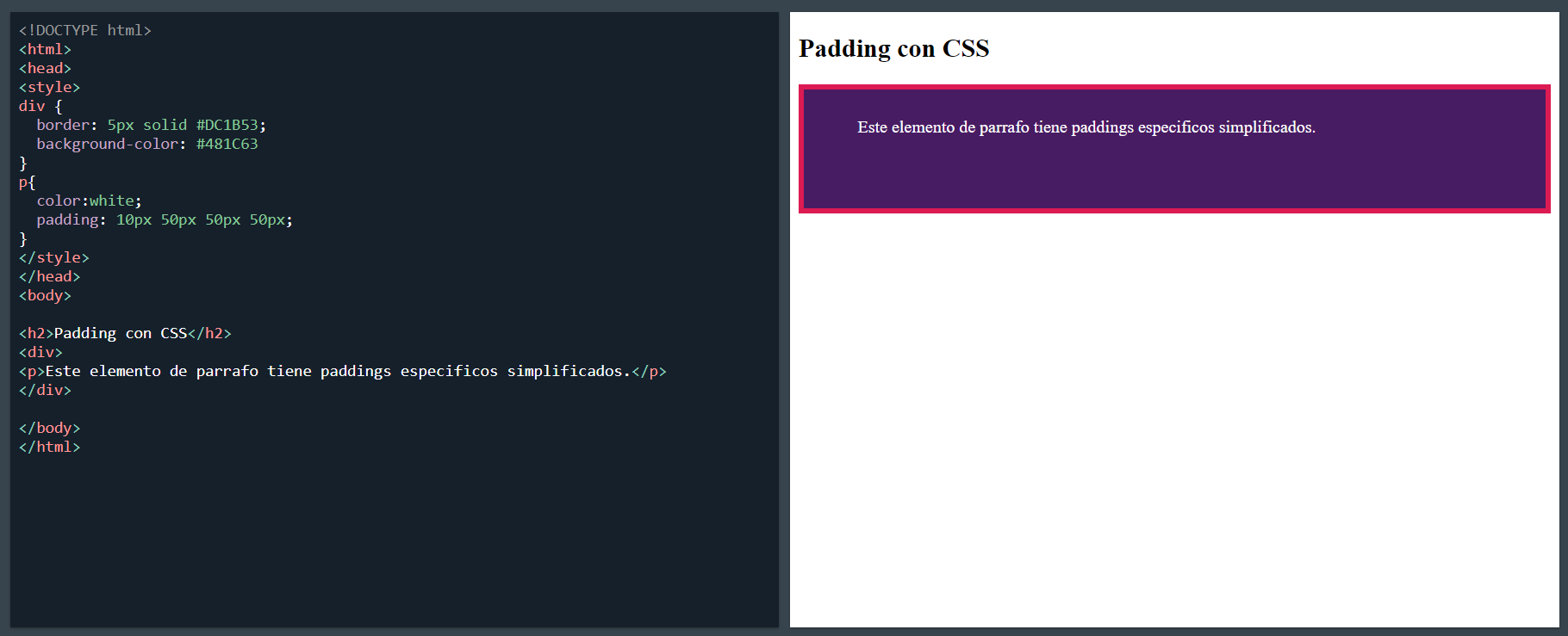 padding css lados especificos simplificado